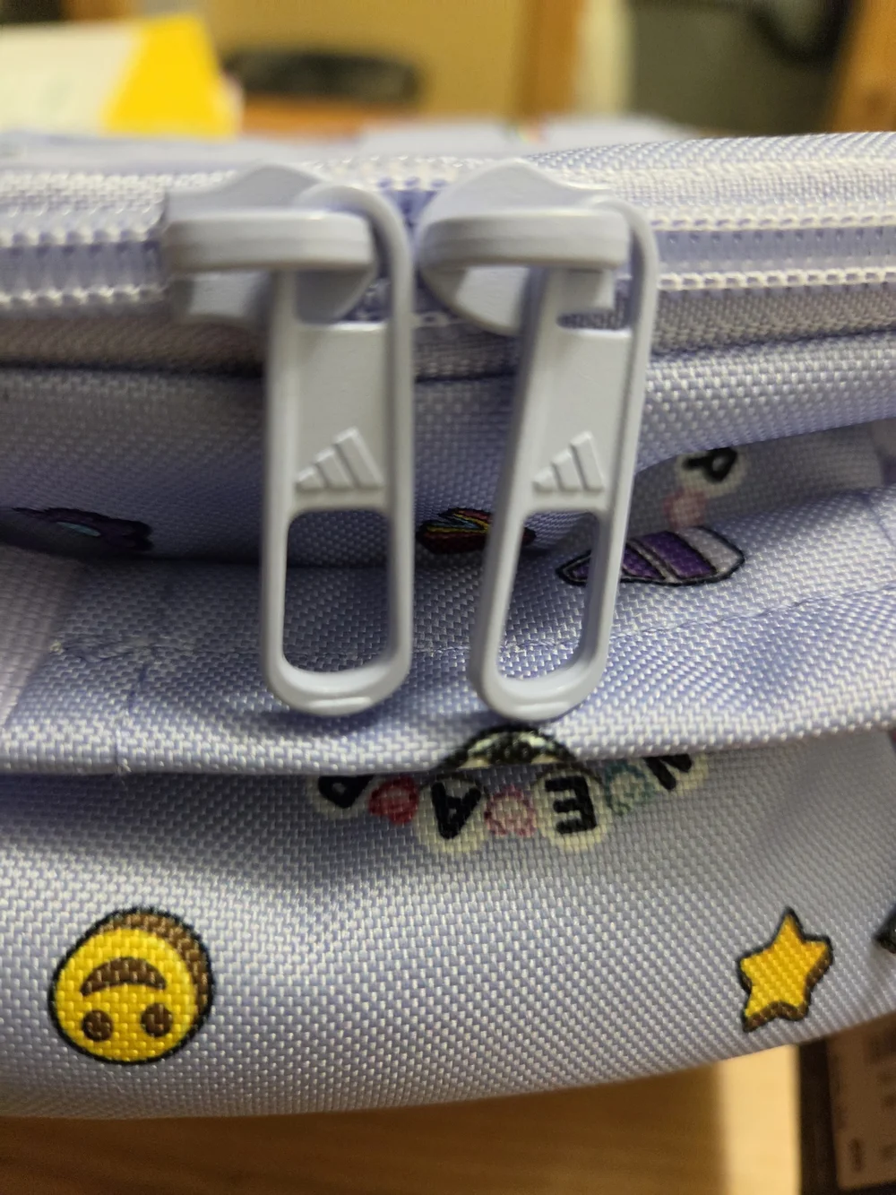 adidas Lavender Girls Lunch Bag with Colorful Emoji Print